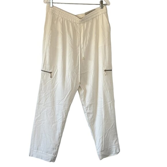 Soft Surroundings Silk Drawstring Pants NEW WITH TAGS Pale Yellow   Large - Picture 1 of 11